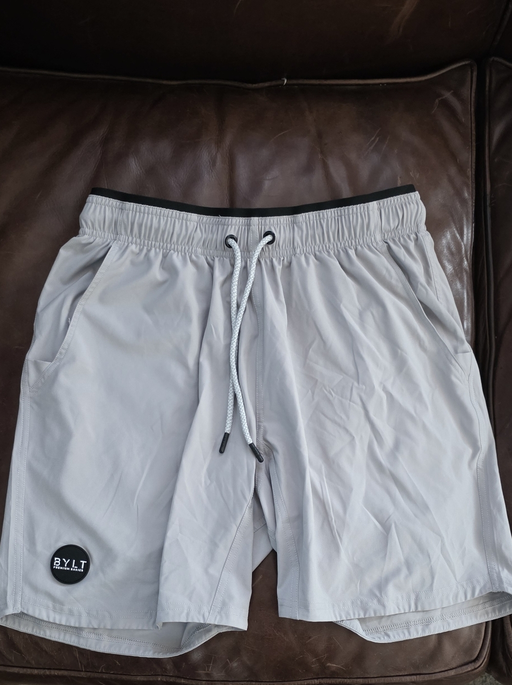 Light Gray Drawstring Shorts with Elastic Waist SZ Medium